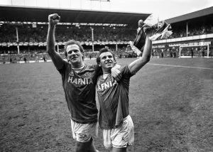 01046 Prints: Everton clinched the league title for the eighth time in their history with a 2-0 win