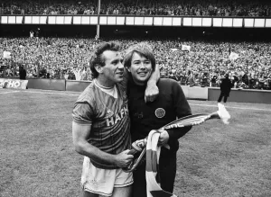 01046 Prints: Everton clinched the league title for the eighth time in their history with a 2-0 win