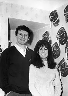 Young Couple Prints: Everton footballer Brian Labone pictured at home with his wife