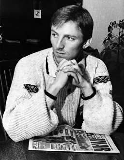 Everton footballer Gary Stevens pictured the day after his tackle broke the leg of