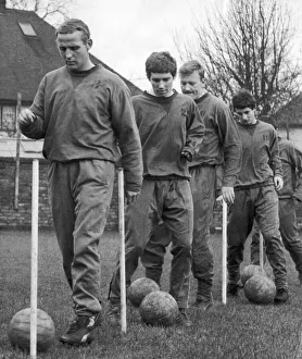 Skill Prints: Everton footballers in dribbling practice at Bellefield ahead of their FA Cup fourth