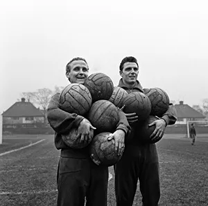 Balls Prints: Everton at a special training for their third cup tie with Sheffield Wednesday at their
