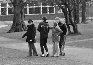 Men And Woman Prints: Everton training at Selsdon park for the League Cup Final match against Aston Villa
