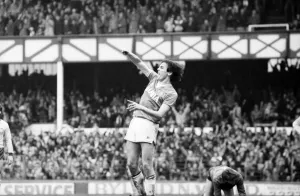 Everton v. Arsenal. March 1985 MF20-13-031 The final score was a two nil victory