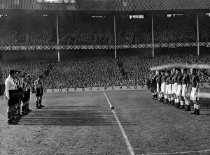 Everton v. Notts County: Everton and Notts County team line up while the Liverpool Police