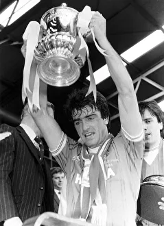 01105 Prints: Everton v Watford Football May 1984 Kevin Ratcliffe Everton Football Player lifts