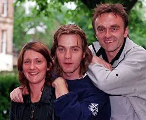 Ewan McGregor with (left) Kerry Condron (19) of Calton Athletic
