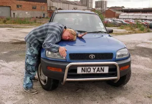 Ewan McLeod TV Presenter with his Rav Car 4 x 4 August 1997 A©mirrorpix