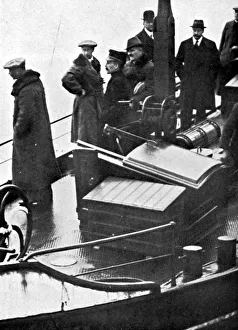 The ex Crown Prince of Germany crossing the Zuyder Zee into exile. November 1918