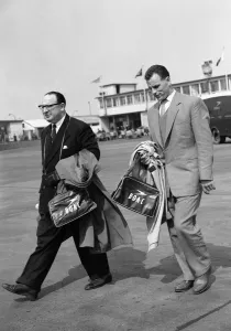 Ex - Leeds United player John Charles on his way to Rome after being bought by Juventus