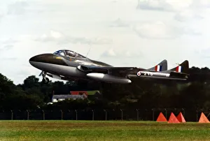 Air Display Prints: An ex-RAF De Havilland Vampire T55 twin seat training aircraft taking off