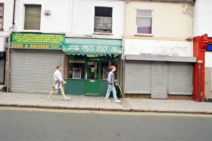 Security Prints: Examples of shuttered and non-shuttered shops on Far Gosford Street