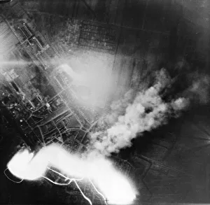 01453 Prints: This excellent night photograph was taken during the attack on Emden on the night of 31st