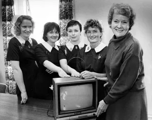 Nurses Prints: Expectant mums need never miss an episode of Dallas or Dynasty thanks to the generosity