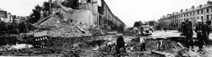 Extent of bomb damage caused by robot bomb at Petherton Road, Canonbury, London