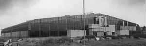 Exterior of the nearly completed Suncentre at Rhyl Europes first indoor surfing pool