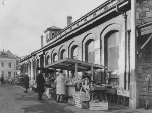 Markets Prints: Exterior view of Newton Abbot butter market in February 1964