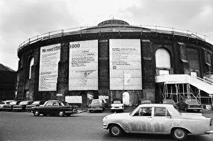 Exterior view of the Roundhouse performing arts and concert venue situated at the Grade