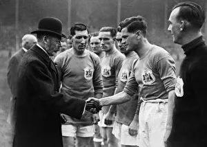 Bowler Hat Prints: FA Cup - 1927 - Cardiff City v Arsenal - King George V is introduced to the Cardiff team