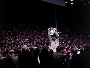 00245 Prints: FA Cup final 1967 Tottenham Hotspur v. Chelsea. Dave Mackay holding up the trophy