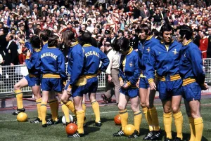 FA Cup Final 1971- Arsenal v Liverpool Arsenal team line up for the royal