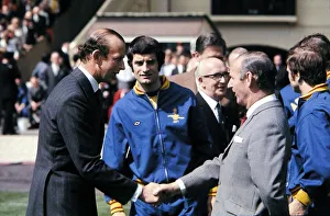FA Cup Final 1971- Arsenal v Liverpool Duke of Kent with Frank McLintock