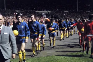 FA Cup Final 1971- Arsenal v Liverpool Teams enter the stadium May 1971