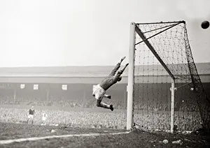 00239 Prints: FA Cup Quarter Final March 1960 Burnley v Blackburn Rovers A goalkeeper makes a
