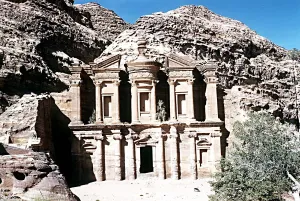 Ancient Civilization Prints: Facade of the Deir or Monastery temple in the ruins of Petra Southern Jordan Palestine