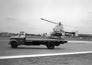 Core01 Prints: Fairey Aviation Ultralight Helicopter landing on the back of a lorry at the SBAC