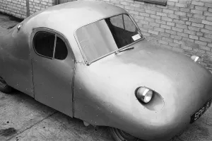 Fairthorpe Atom mini car, a rear-engined two-door fibre glass car designed by British