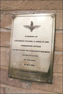 Falkland Islands re-visited. Memorial Stone of Lieutenant Colonel H