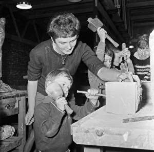 Families at Birminghams Art Centre, in the sculpture section