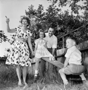 Family at home: Mr. and Mrs. Atkins, (Christian names Thelma and Derek