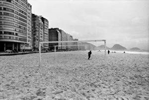 South America Prints: Even the famous Copocabana beach Rio De Janeiro is stringed with football posts