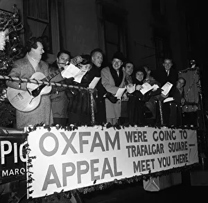 Famous stars did a tour of the West End on a float and ended up singing Christmas Carols