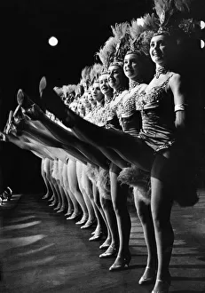Formation Prints: The famous Tiller Girls dance troupe performing one of their high-kicking routines
