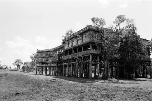 Hotel Prints: The famous Treetops Hotel at Aberdare National Park in Kenya. February 1971