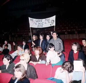 Fans at American actor Robert Vaughns press conference in London