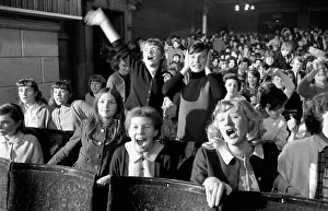 00050 Prints: Fans screaming during a Beatles concert in their hometown of Liverpool July 1964