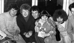 Fans of Singer Bob Dylan, queue for tickets outside the Apollo Centre, Glasgow, Scotland