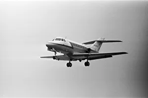 Airshow Prints: Farnborough air-show HS 125 in flight Circa September 1962