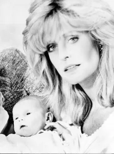 And Child Prints: Farrah Fawcett actress with son Redmond April 1985 dbase
