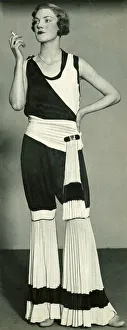 Glamourous Prints: Fashion 1930s Model Cocktail suit Black and White Cigarette Hand