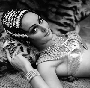 Fashion - 1960s. Portrait of a bathing cap - look you can be in the swim like Cleo
