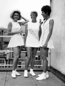 Fashion 1960s. The taming of teddy. It seems that the Wizard of Wimbledon fashions