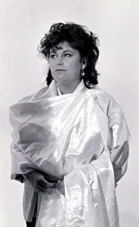 00181 Prints: Fashion from comedian Dawn Fench - Dawn French creating a wedding dress
