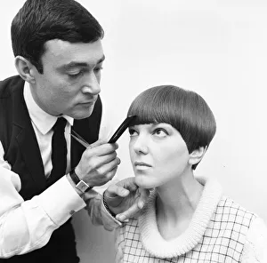 Fashion designer Mary Quant seen here having the finishing touches made to her new