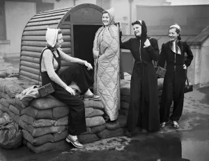 Shelter Prints: Fashion (For use in air raids). Shown by a Birmingham shop