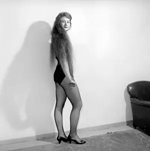 Hair Styles Prints: Fashion: Hair Styles: Judith Hoare seen here showing off her waist length hair
